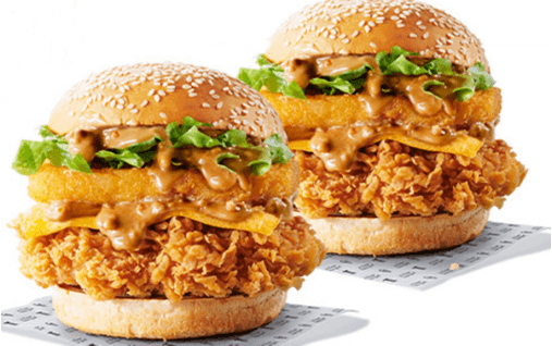 花生熔岩咔啦雞腿堡