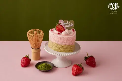 心型草莓抹茶蛋糕