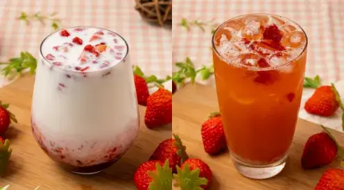 ２款草莓飲搭配喝